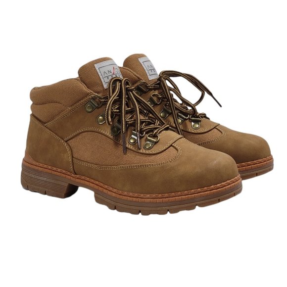 Anjou Shoes - ANJOUFEMME Brown Hiking Boot Women's Shoes Combat Work Shoes